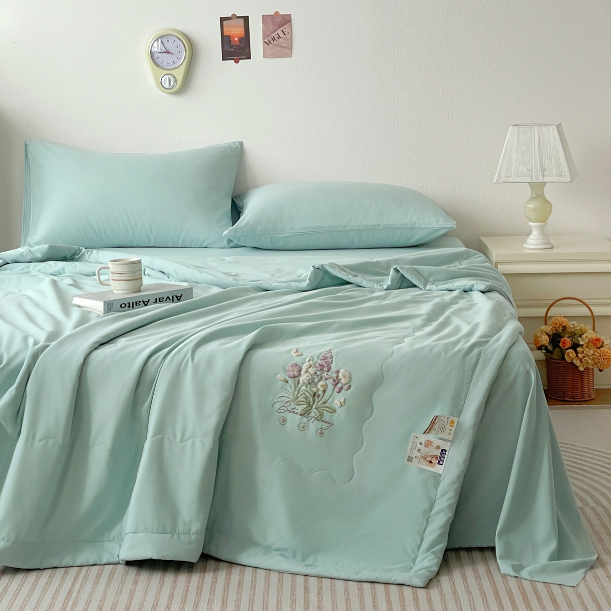 91家纺网 家纺一手货源 找家纺 （总）易展家居 2026新款水洗棉大豆纤维夏被-蝶语花香