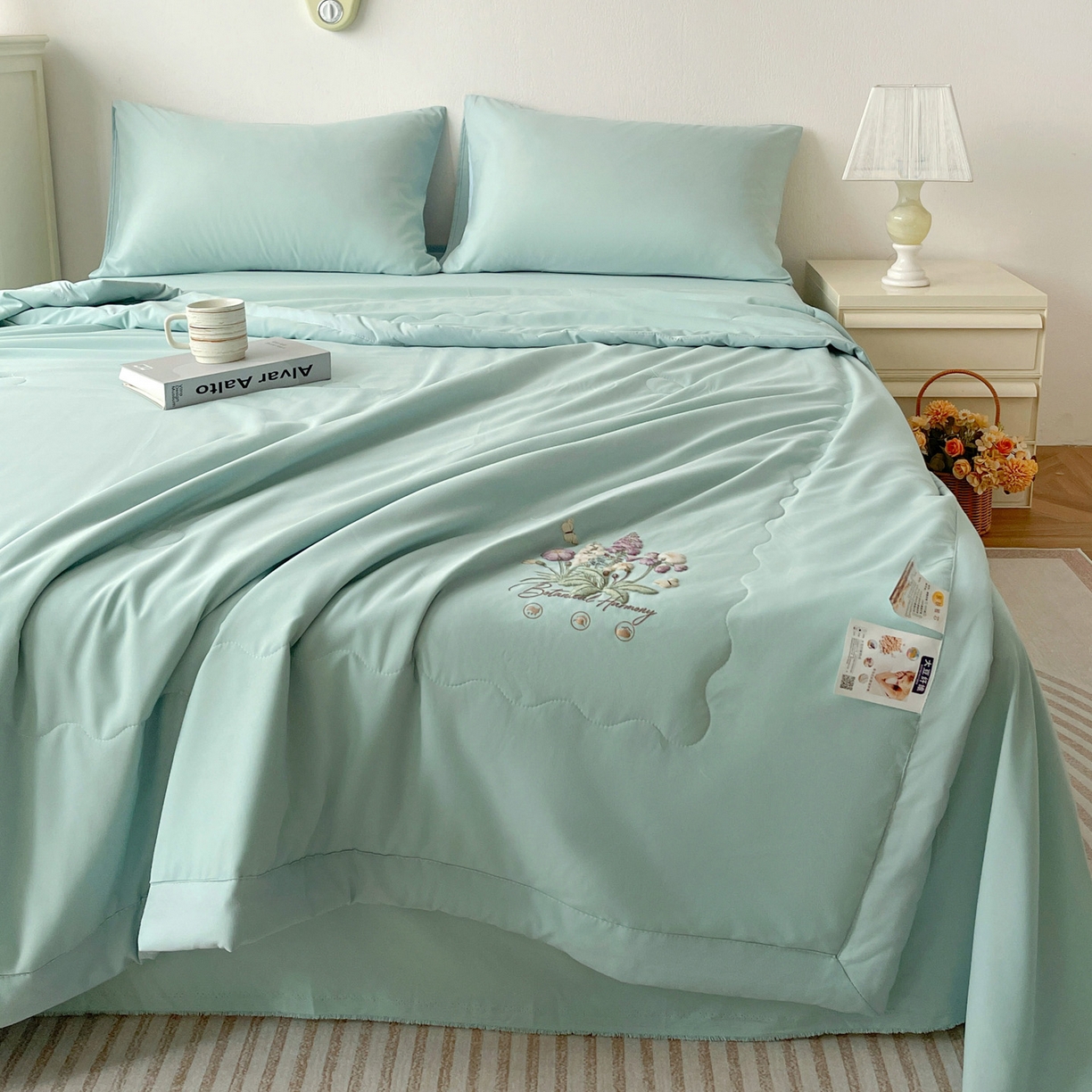 91家纺网 家纺一手货源 找家纺 （总）易展家居 2026新款水洗棉大豆纤维夏被-蝶语花香