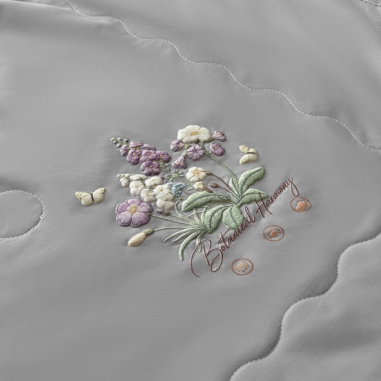 91家纺网 家纺一手货源 找家纺 易展家居 2026新款水洗棉大豆纤维夏被-蝶语花香 蝶语花香-灰色
