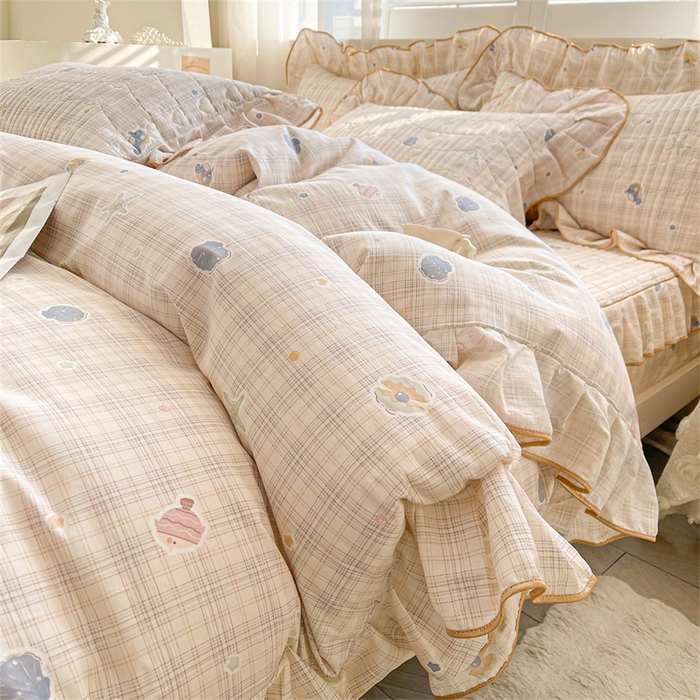 91家纺网 家纺一手货源 找家纺 宜凡家纺 2026新款全棉印花夹棉床笠四件套 海底世界