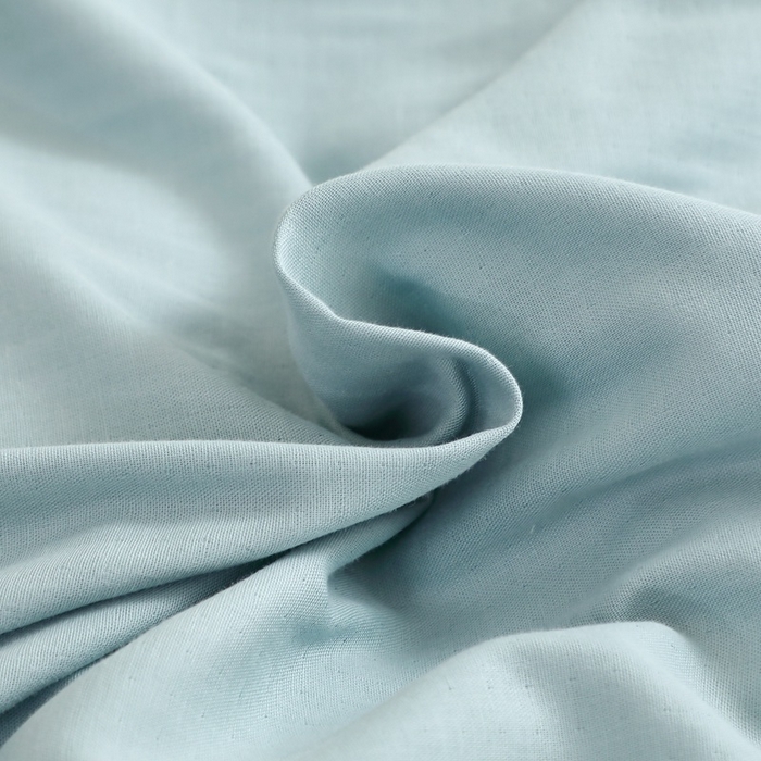 91家纺网 家纺一手货源 找家纺 晶缦家纺 2026新款纯棉纯色A类全棉双层纱四件套（水洗预处理）-觅琳系列 觅琳-桃青蓝