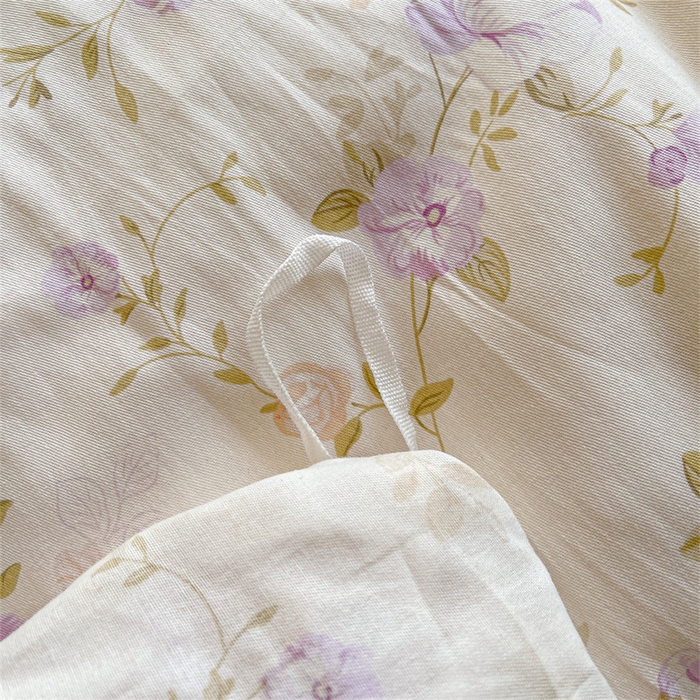 91家纺网 家纺一手货源 找家纺 宜凡家纺 2026新款全棉印花夹棉床笠四件套 海棠之恋