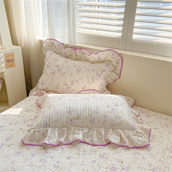 91家纺网 家纺一手货源 找家纺 宜凡家纺 2026新款全棉印花夹棉床笠四件套 海棠之恋