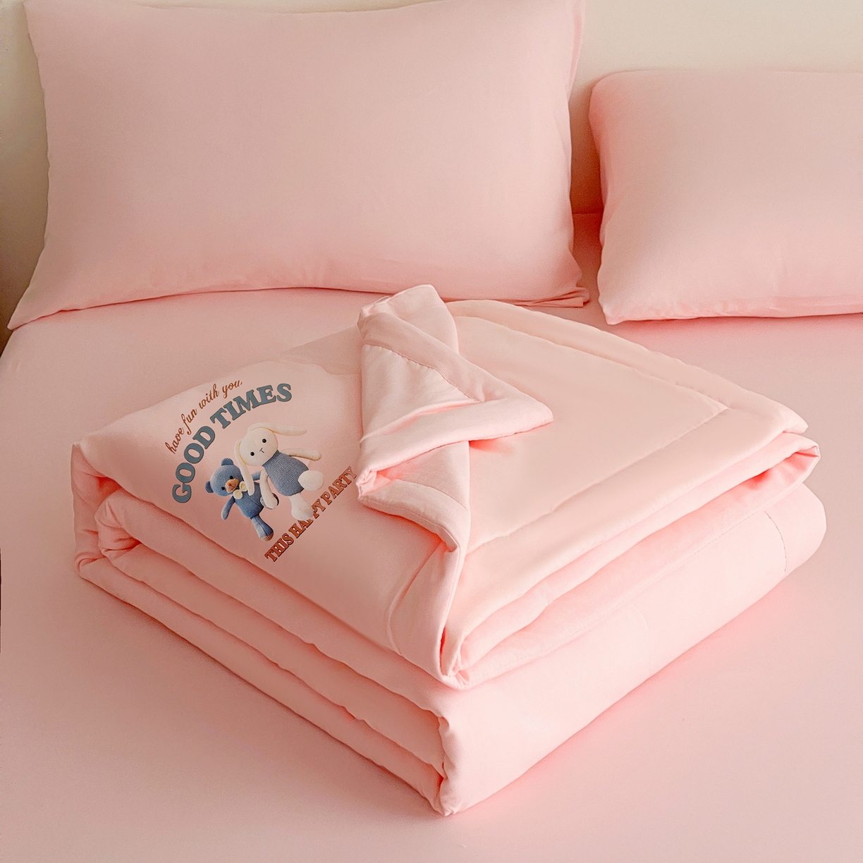 91家纺网 家纺一手货源 找家纺 （总）易展家居 2026新款水洗棉大豆纤维夏被-布偶乐园