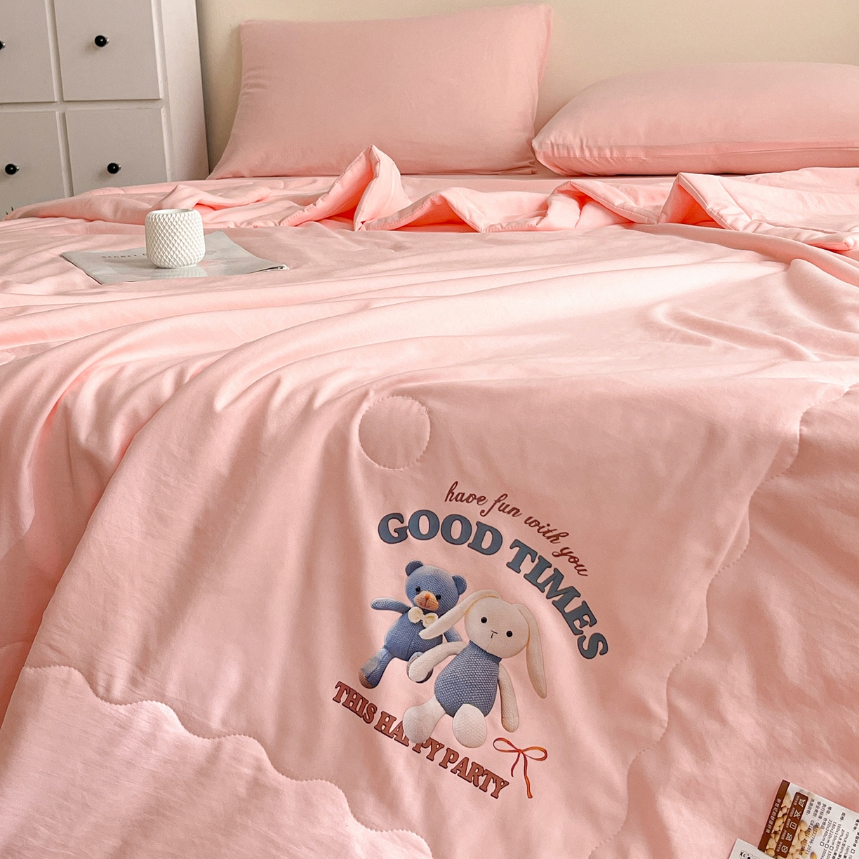 91家纺网 家纺一手货源 找家纺 （总）易展家居 2026新款水洗棉大豆纤维夏被-布偶乐园