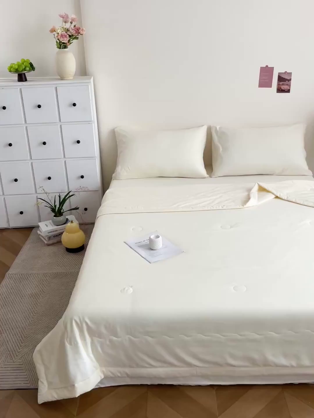 91家纺网 家纺一手货源 找家纺 易展家居 2026新款水洗棉大豆纤维夏被-布偶乐园 布偶乐园-浅黄