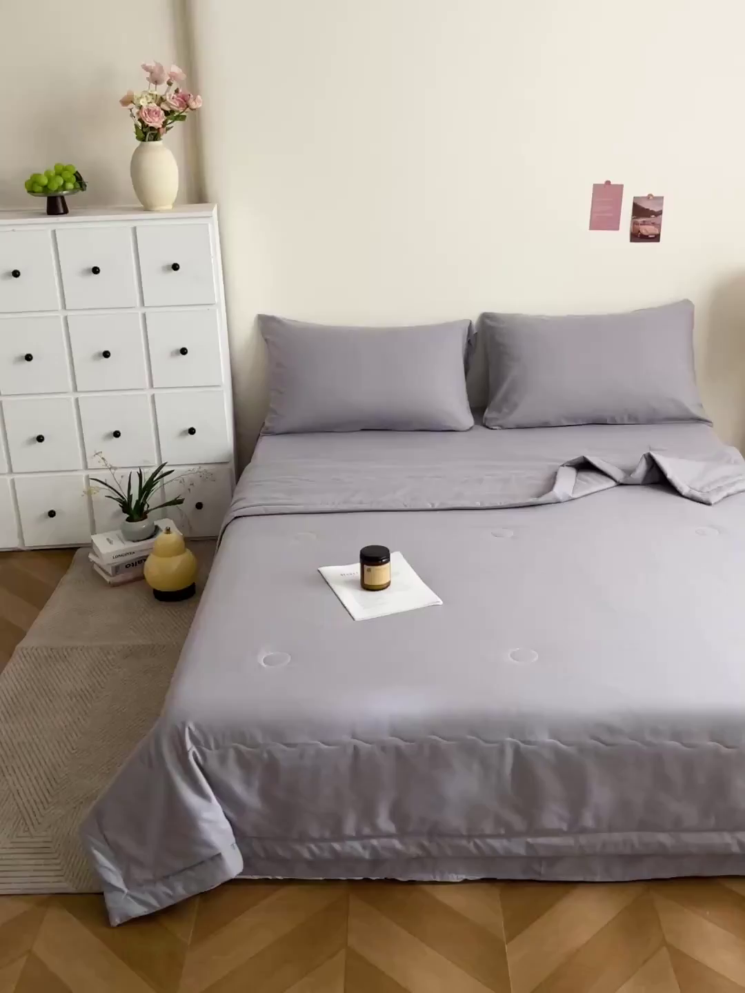 91家纺网 家纺一手货源 找家纺 易展家居 2026新款水洗棉大豆纤维夏被-布偶乐园 布偶乐园-灰色