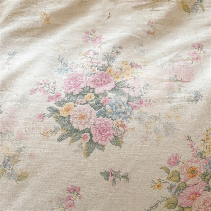 91家纺网 家纺一手货源 找家纺 宜凡家纺 2026新款全棉印花夹棉床笠四件套 镜花映月