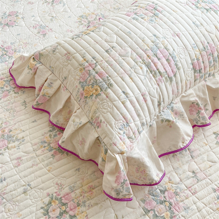 91家纺网 家纺一手货源 找家纺 宜凡家纺 2026新款全棉印花夹棉床笠四件套 镜花映月