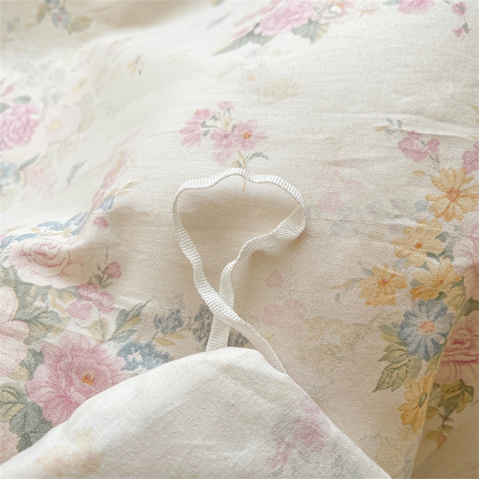 91家纺网 家纺一手货源 找家纺 宜凡家纺 2026新款全棉印花夹棉床笠四件套 镜花映月