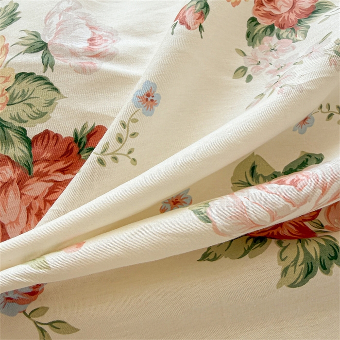 91家纺网 家纺一手货源 找家纺 宜凡家纺 2026新款全棉印花夹棉床笠四件套 洛川花海