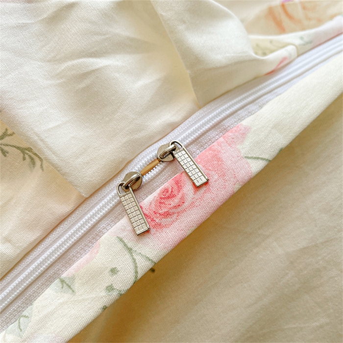 91家纺网 家纺一手货源 找家纺 宜凡家纺 2026新款全棉印花夹棉床笠四件套 沐颜月朵