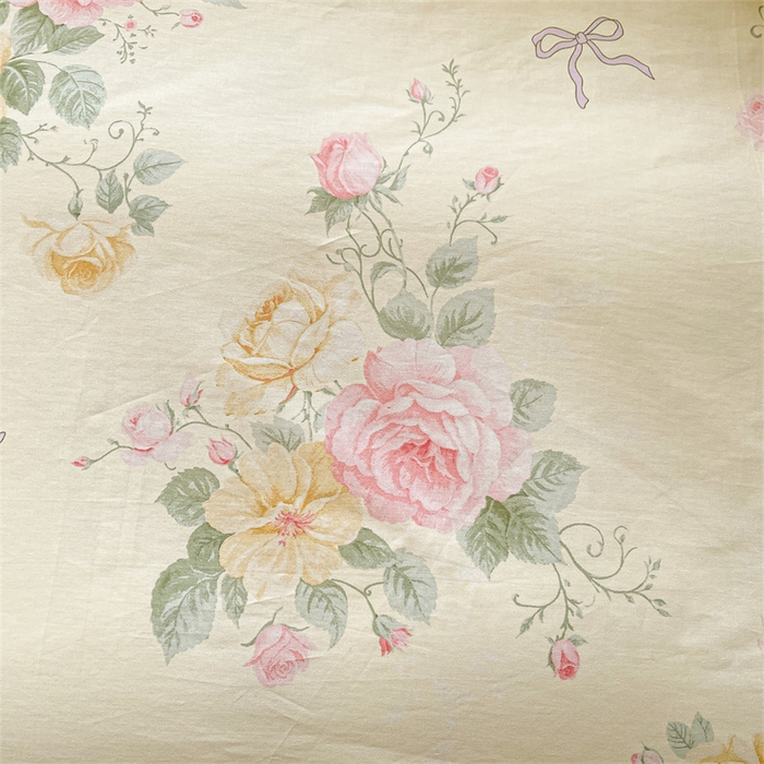 91家纺网 家纺一手货源 找家纺 宜凡家纺 2026新款全棉印花夹棉床笠四件套 沐颜月朵