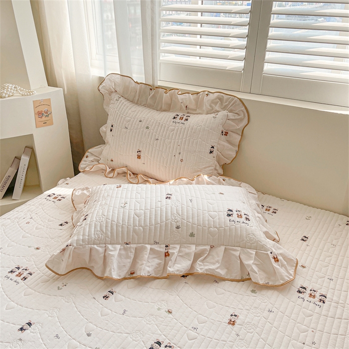 91家纺网 家纺一手货源 找家纺 宜凡家纺 2026新款全棉印花夹棉床笠四件套 森林动物派