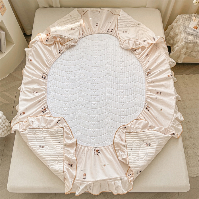 91家纺网 家纺一手货源 找家纺 宜凡家纺 2026新款全棉印花夹棉床笠四件套 森林动物派