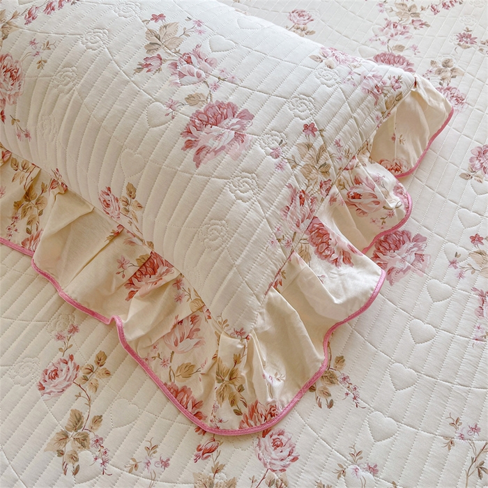 91家纺网 家纺一手货源 找家纺 宜凡家纺 2026新款全棉印花夹棉床笠四件套 水苏栀清