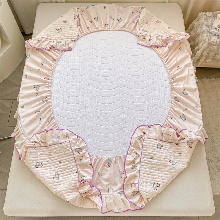 91家纺网 家纺一手货源 找家纺 宜凡家纺 2026新款全棉印花夹棉床笠四件套 摇摇木马