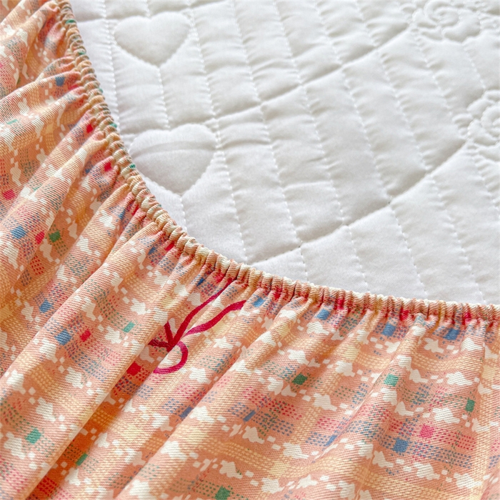 91家纺网 家纺一手货源 找家纺 宜凡家纺 2026新款全棉印花夹棉床笠四件套 樱桃蝴蝶结