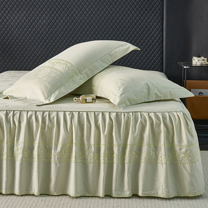 91家纺网 家纺一手货源 找家纺 （总）美达家纺 2026新款全棉纯棉60s提花绣花床裙单床裙床裙单件