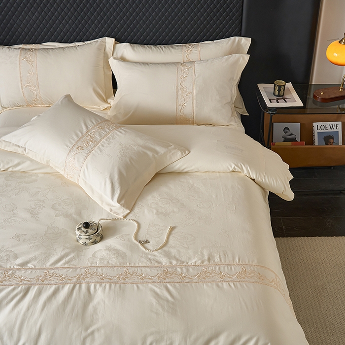 91家纺网 家纺一手货源 找家纺 （总）美达家纺 2026新款全棉纯棉60s提花绣花吊边床单四件套