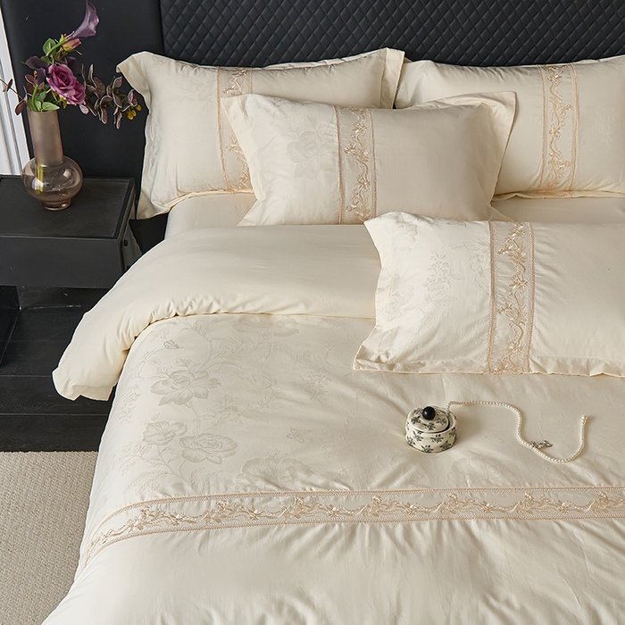 91家纺网 家纺一手货源 找家纺 （总）美达家纺 2026新款全棉纯棉60s提花绣花吊边床单四件套