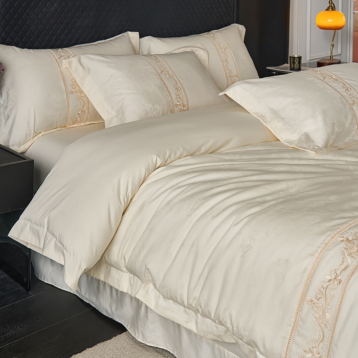 91家纺网 家纺一手货源 找家纺 （总）美达家纺 2026新款全棉纯棉60s提花绣花吊边床单四件套