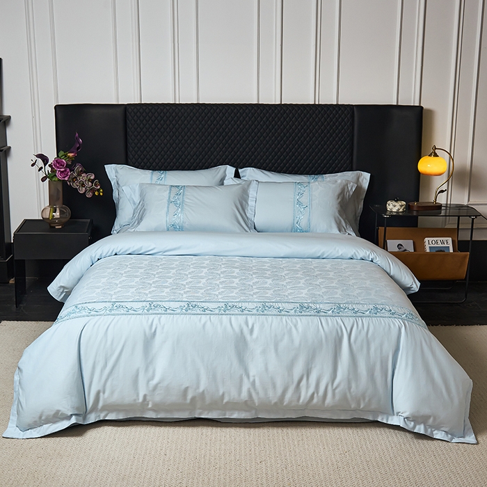 91家纺网 家纺一手货源 找家纺 （总）美达家纺 2026新款全棉纯棉60s提花绣花吊边床单四件套