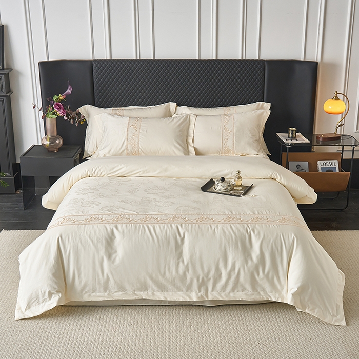 91家纺网 家纺一手货源 找家纺 （总）美达家纺 2026新款全棉纯棉60s提花绣花吊边床单四件套