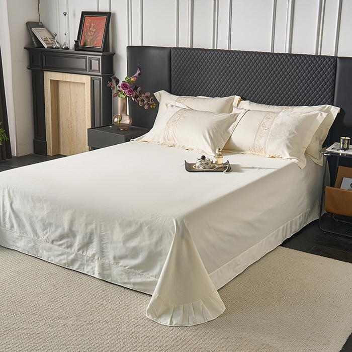 91家纺网 家纺一手货源 找家纺 （总）美达家纺 2026新款全棉纯棉60s提花绣花吊边床单四件套