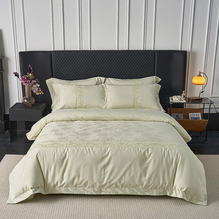 91家纺网 家纺一手货源 找家纺 （总）美达家纺 2026新款全棉纯棉60s提花绣花吊边床单四件套