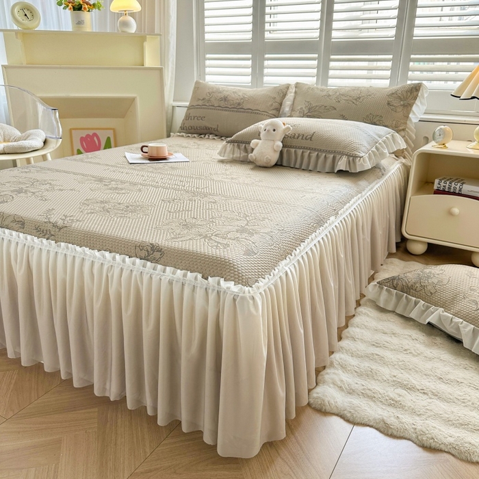 91家纺网 家纺一手货源 找家纺 怡源梦 2026新款冰豆豆凉感凉席单枕套-花之恋系列 花之恋 香槟金