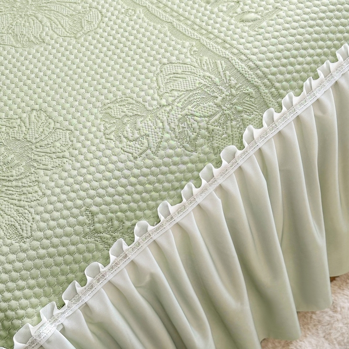 91家纺网 家纺一手货源 找家纺 怡源梦 2026新款冰豆豆凉感凉席单枕套-花之恋系列 花之恋 绿色