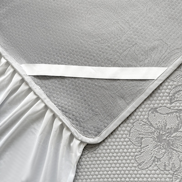 91家纺网 家纺一手货源 找家纺 怡源梦 2026新款冰豆豆凉感凉席单枕套-花之恋系列 花之恋 灰色