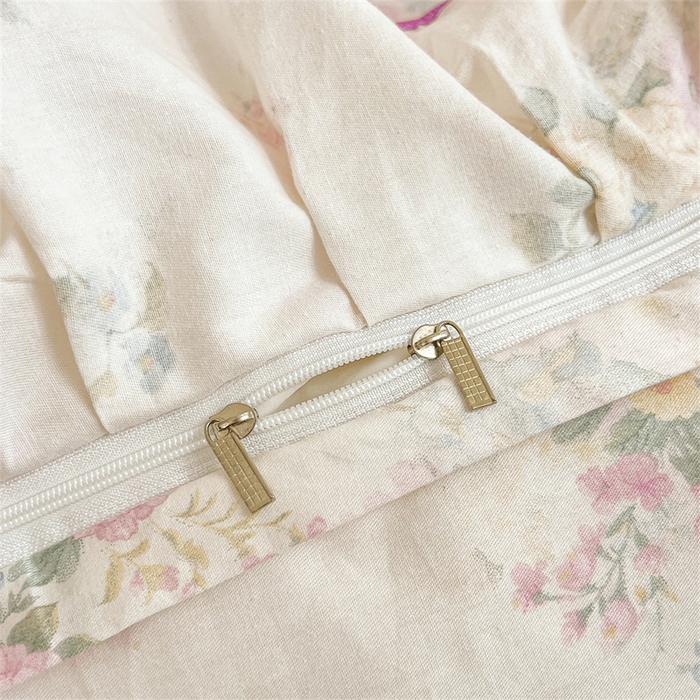 91家纺网 家纺一手货源 找家纺 宜凡家纺 2026新款全棉公主风夹棉床裙四件套 镜花映月