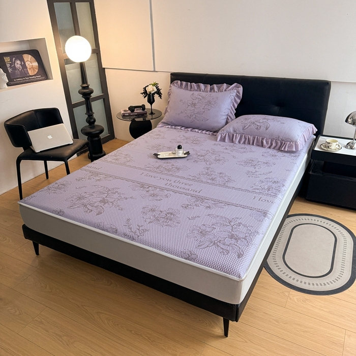 91家纺网 家纺一手货源 找家纺 （总）怡源梦 2026新款A类凉感冰豆豆提花床笠凉席-花之恋系列