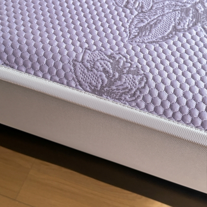 91家纺网 家纺一手货源 找家纺 怡源梦 2026新款A类凉感冰豆豆提花床笠凉席-花之恋系列 花之恋 紫色