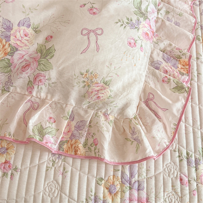 91家纺网 家纺一手货源 找家纺 宜凡家纺 2026新款全棉公主风夹棉床裙四件套 玉容昭婉