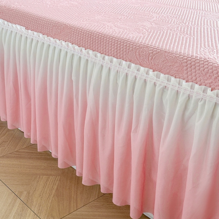 91家纺网 家纺一手货源 找家纺 怡源梦 2026新款A类冰豆豆凉感提花床裙凉席-花之恋系列 花之恋 粉色