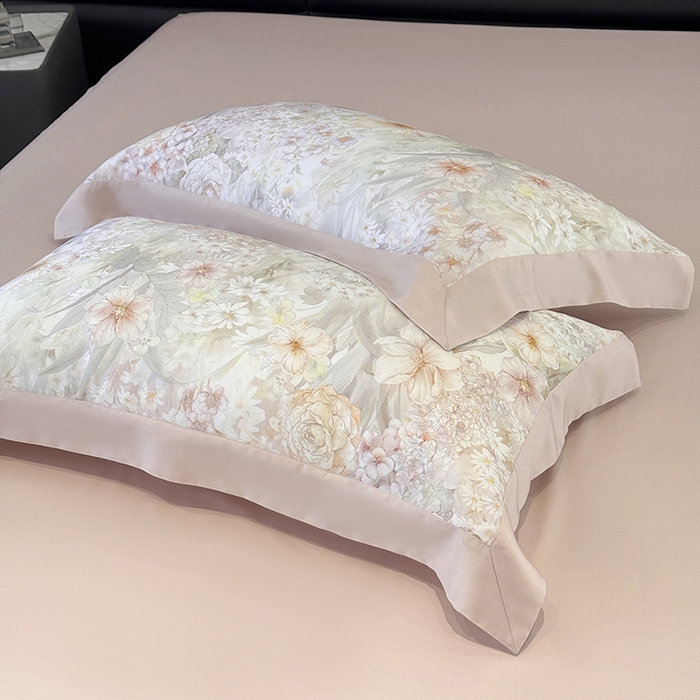 91家纺网 家纺一手货源 找家纺 梵克保罗 2026新款莱赛尔单枕套枕套单件单品枕套 筱然（B版珍珠腮红）