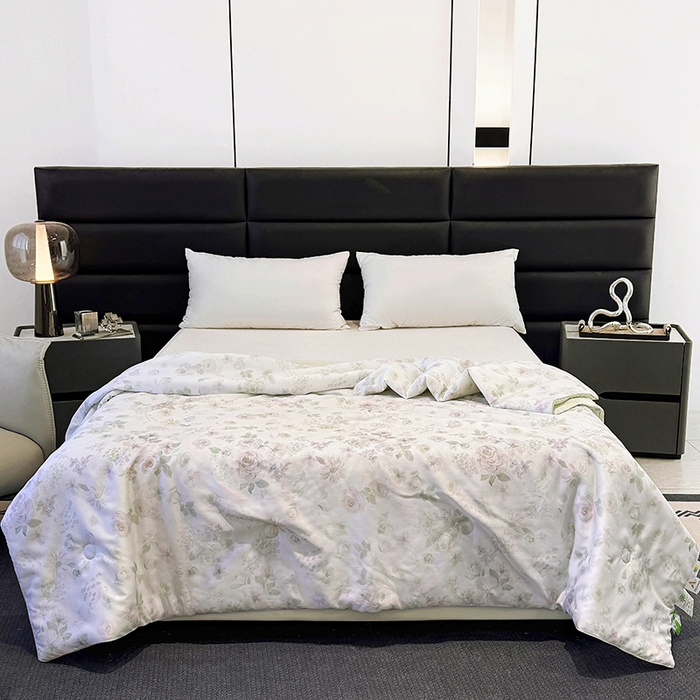 91家纺网 家纺一手货源 找家纺 梵克保罗 2026新款简约莱赛尔夏被夏凉被空调被 念池花