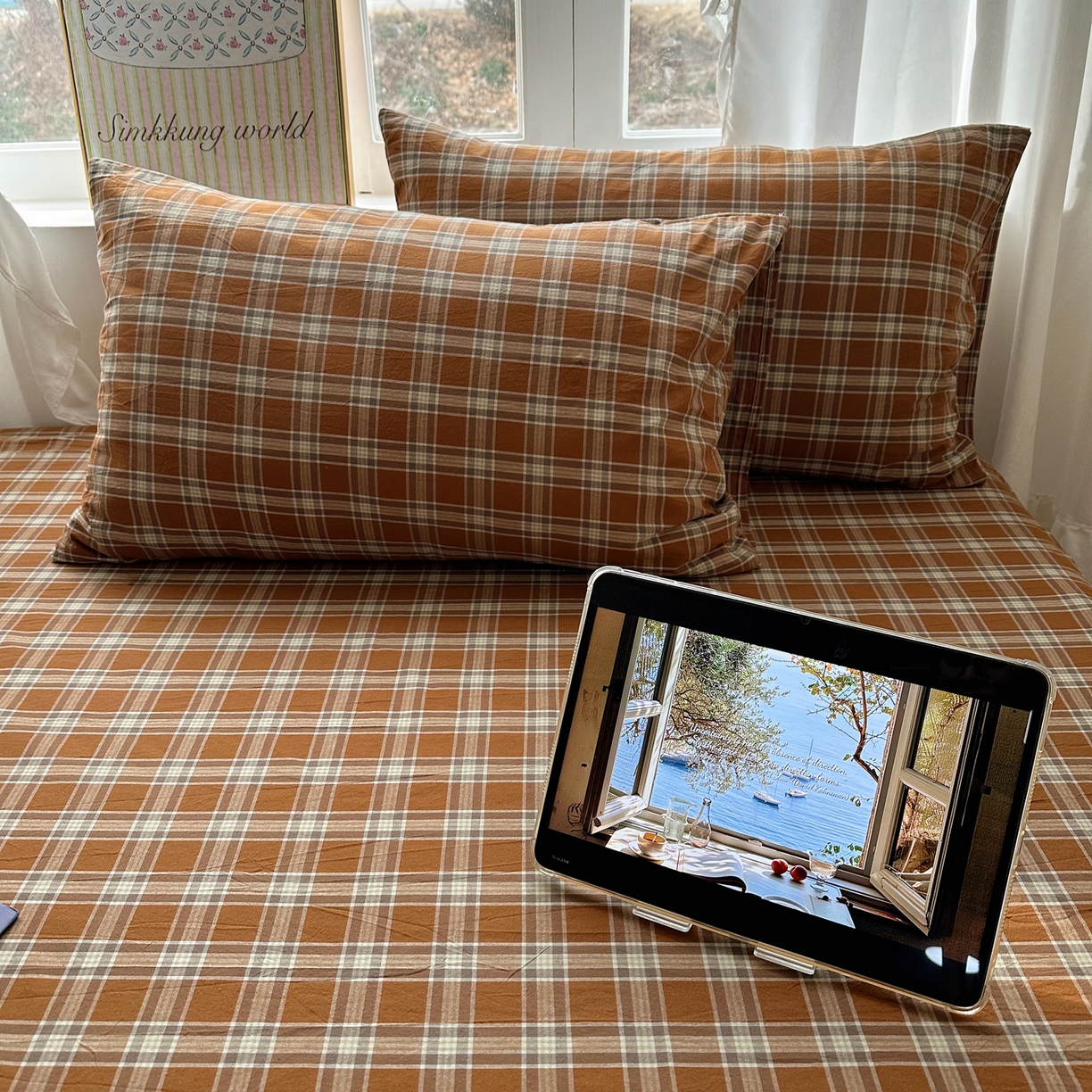 91家纺网 家纺一手货源 找家纺 （总）六巷胡同 2026新款A类全棉纯棉水洗棉色织格子单品枕套 枕套单件