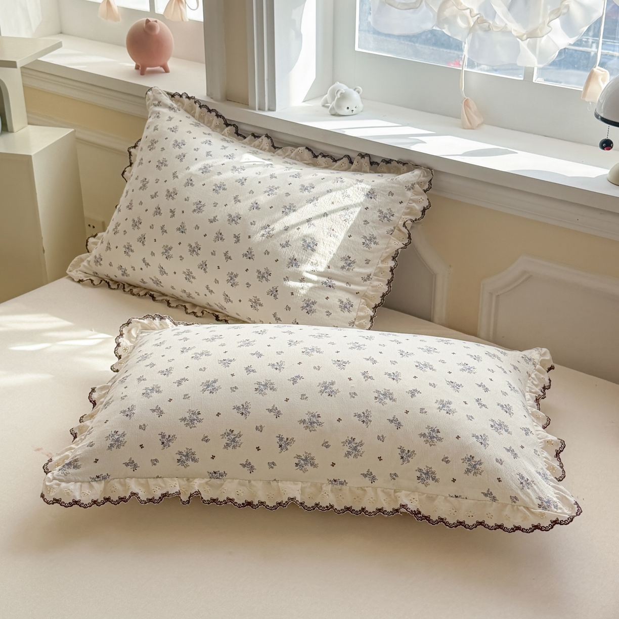 91家纺网 家纺一手货源 找家纺 鑫贝阳 2026新款韩版花边邹邹绵夏被 碎碎小碎花