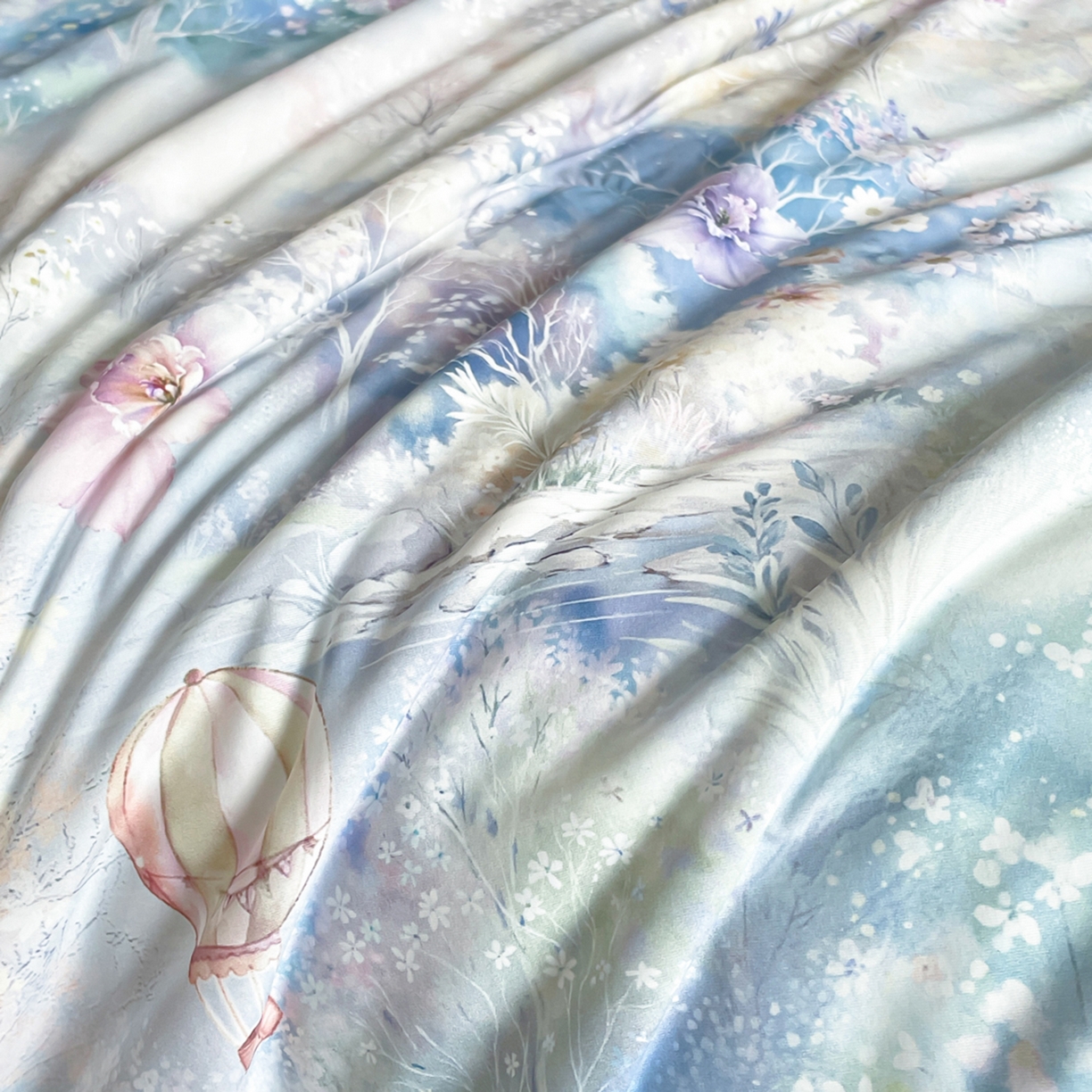 91家纺网 家纺一手货源 找家纺 鑫贝阳 2026新款锦氨凉感丝夏被 花园兔-蓝