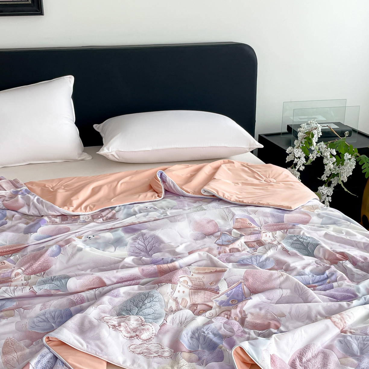 91家纺网 家纺一手货源 找家纺 鑫贝阳 2026新款锦氨凉感丝夏被 5D乐园-紫