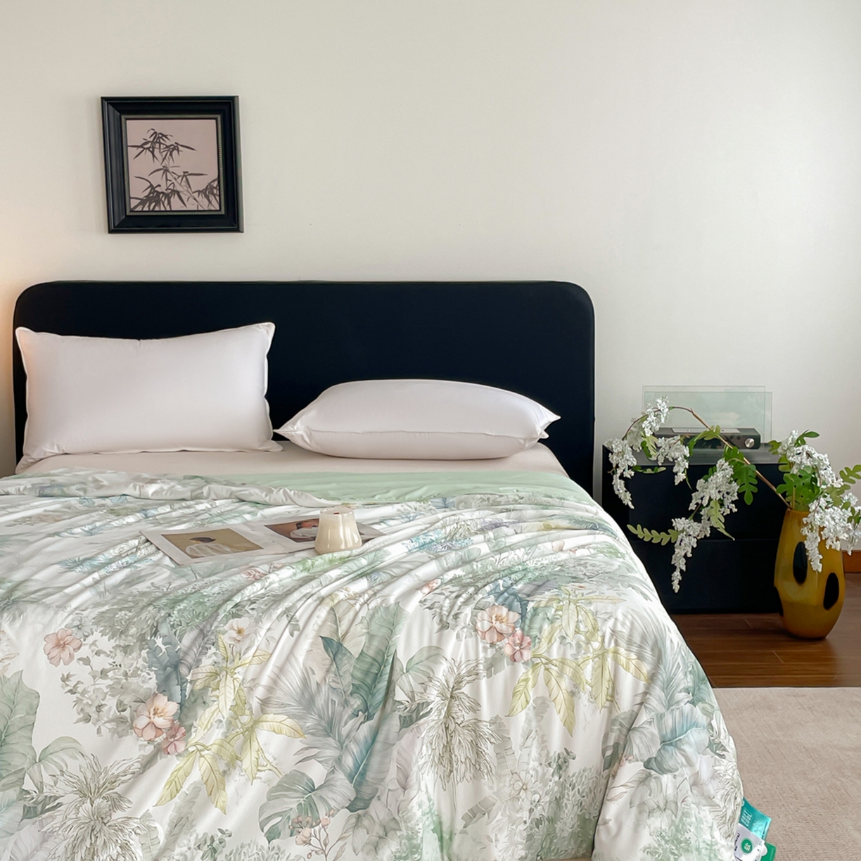 91家纺网 家纺一手货源 找家纺 鑫贝阳 2026新款锦氨凉感丝夏被 亚热带-绿