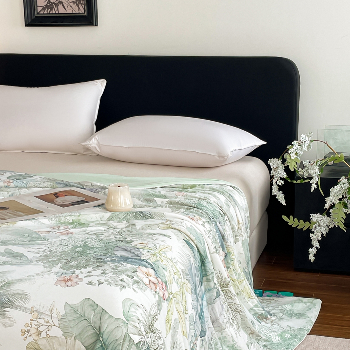 91家纺网 家纺一手货源 找家纺 鑫贝阳 2026新款锦氨凉感丝夏被 亚热带-绿