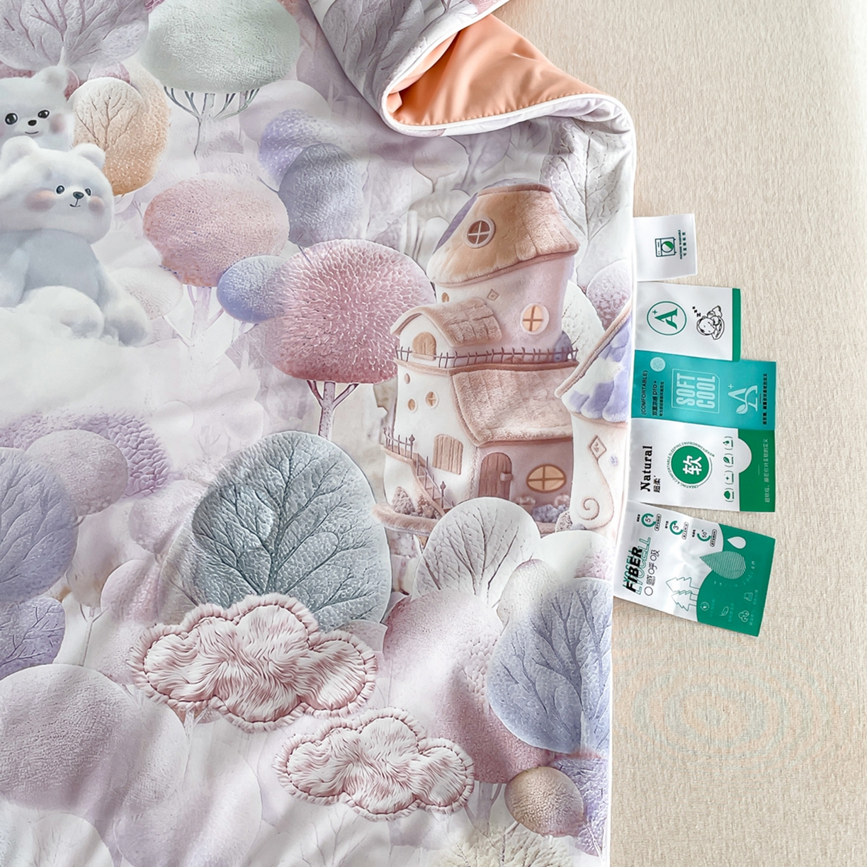 91家纺网 家纺一手货源 找家纺 鑫贝阳 2026新款锦氨凉感丝夏被 5D乐园-紫