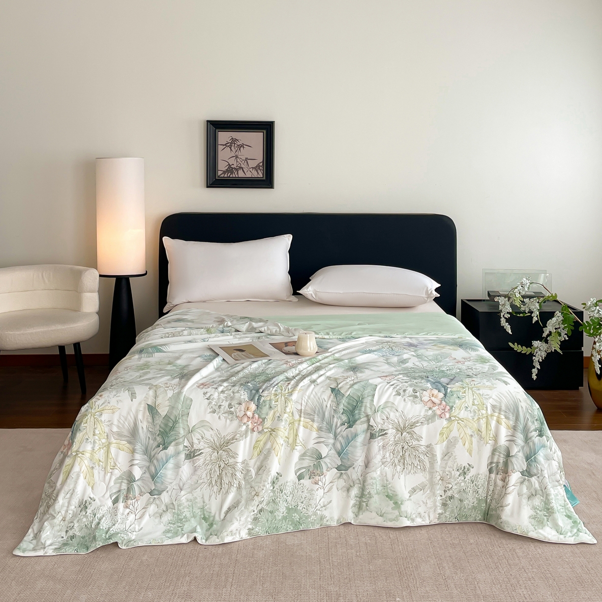 鑫贝阳 2026新款锦氨凉感丝夏被 亚热带-绿