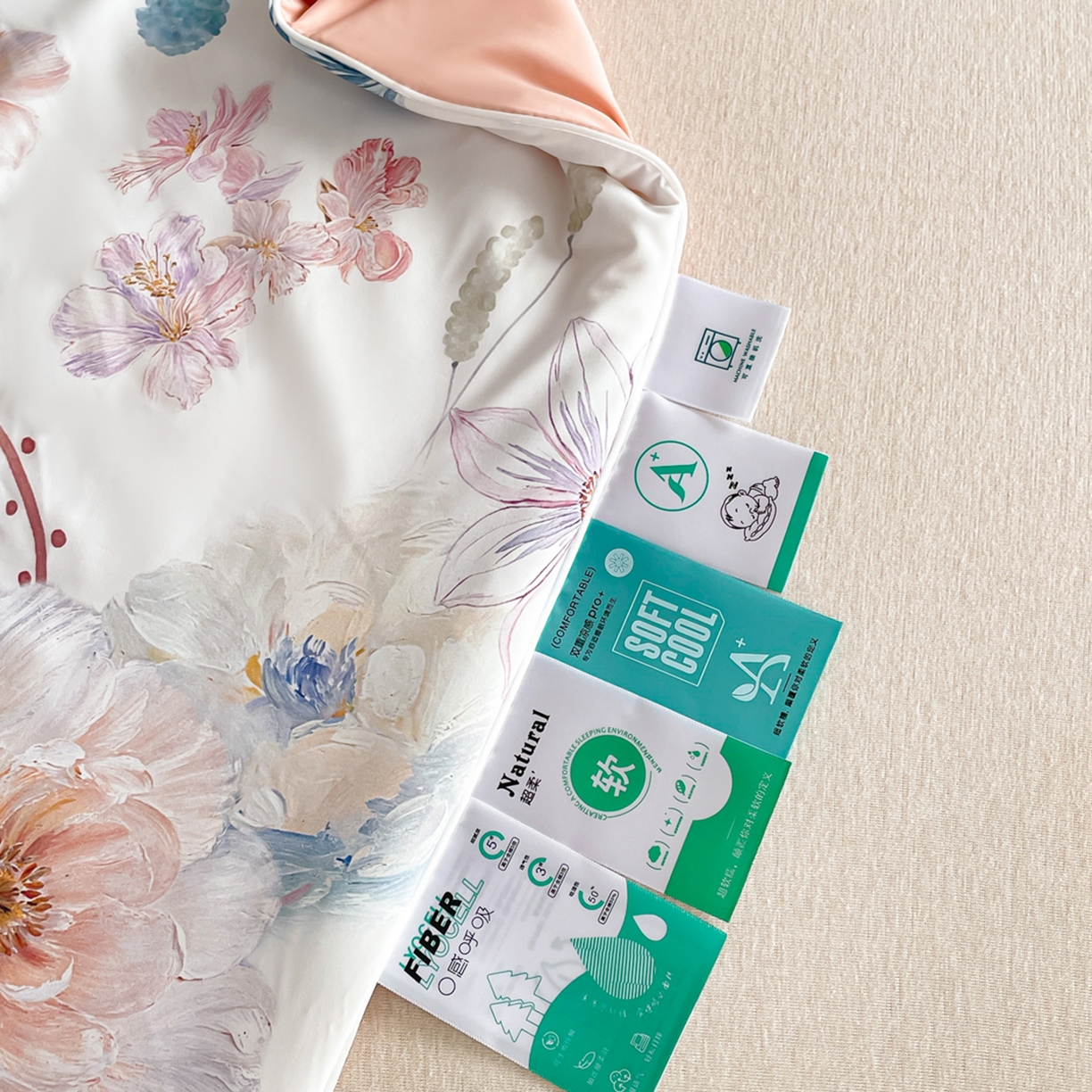 91家纺网 家纺一手货源 找家纺 鑫贝阳 2026新款锦氨凉感丝夏被 玫瑰庄园白