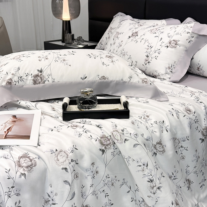 91家纺网 家纺一手货源 找家纺 梵克保罗 2026新款简约莱赛尔夏被夏凉被空调被四件套 情依